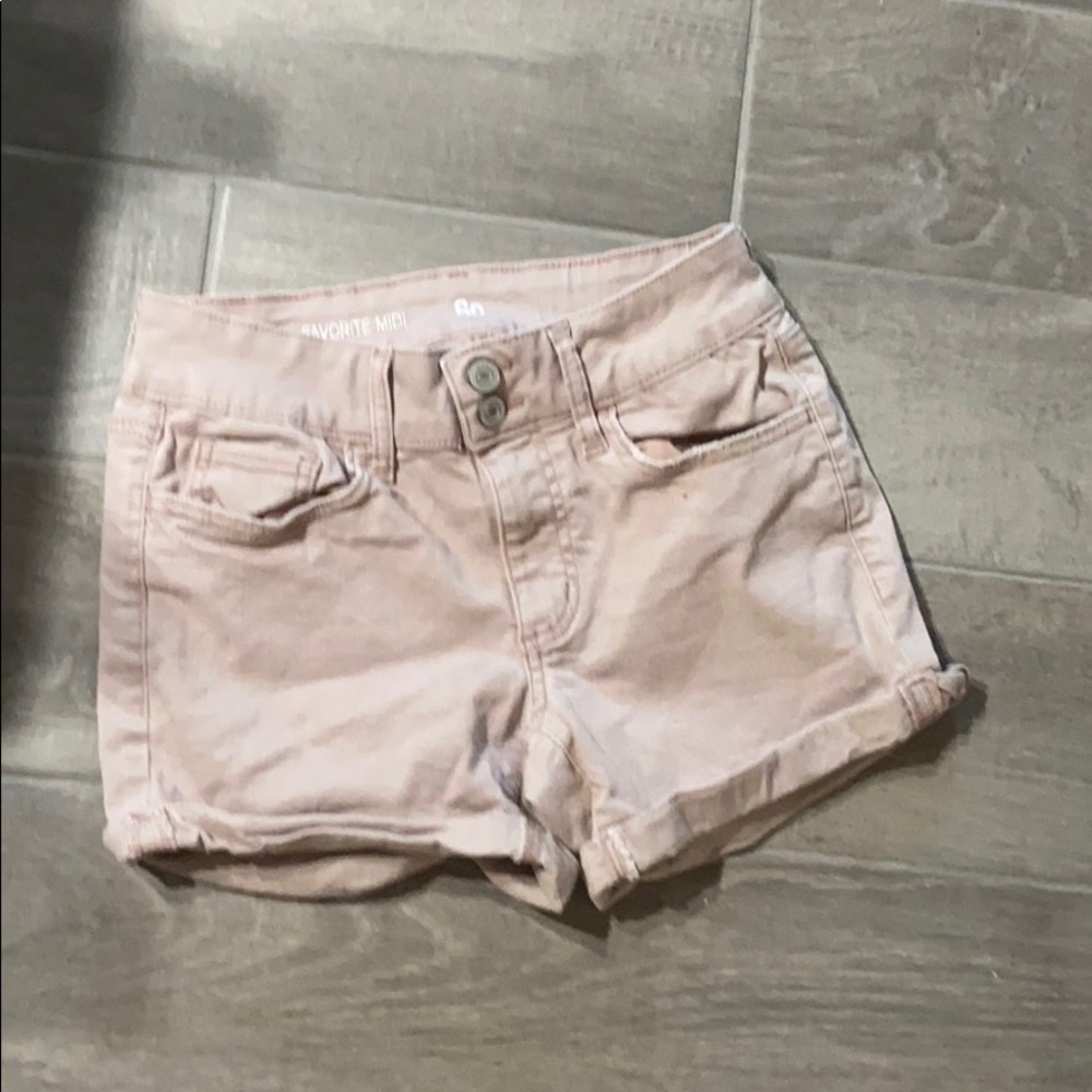 Pink denim shorts